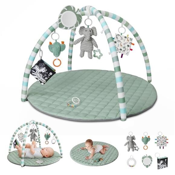 Diary Baby Play Gym Mat, Play Mat Activity Mat with 6 Detachable Toys - Picture 1 of 7